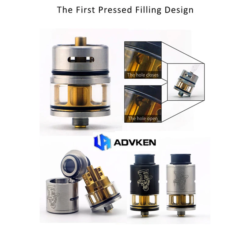 Original Advken Mad Hatter 24 RDTA Atomizer 3.5ml Tank Electronic Cigs 510 Thread Rebuildable Cartomizer | Электроника