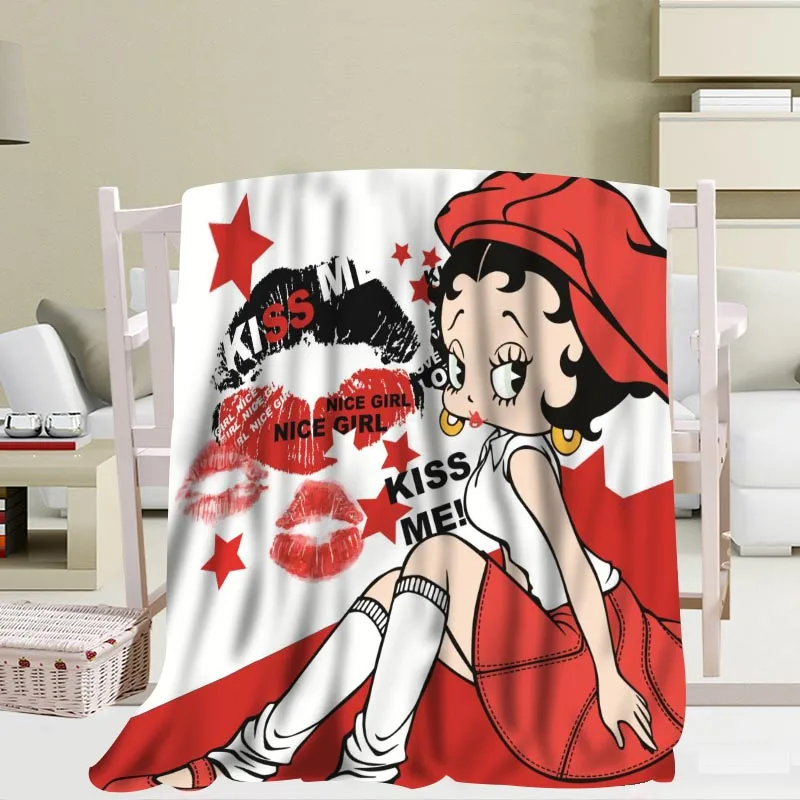 P + Betty Boop Одеяло мягкая DIY диван кровать броска Пижама комбинезон для детей теплый
