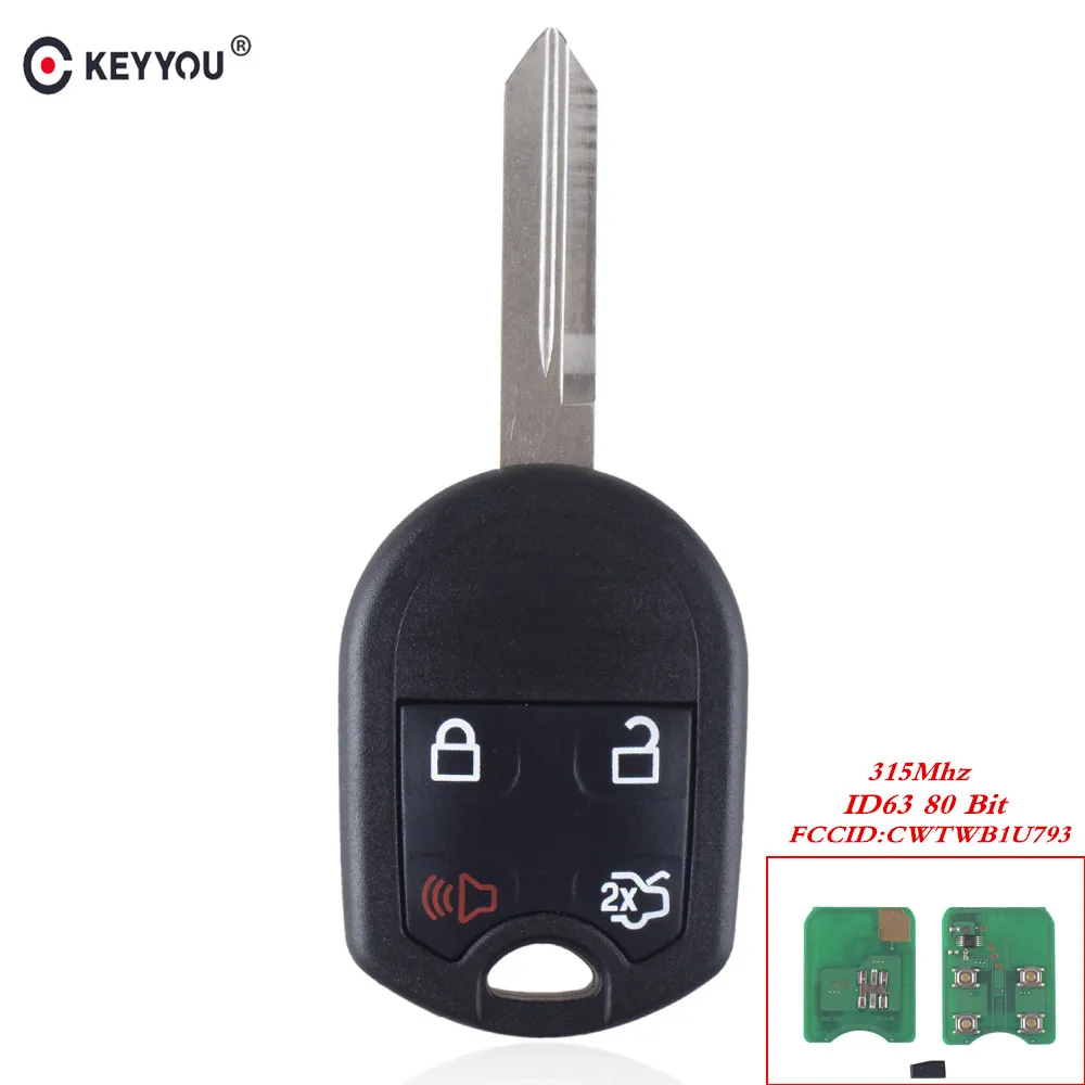 KEYYOU 4 кнопки умный дистанционный ключ для автомобиля без ключа Ford Edge Escape Explorer с