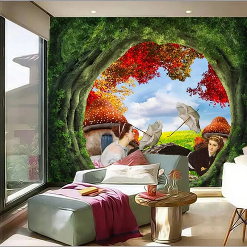 Custom 3D murals falls in the beautiful forest papel de parede living room sofa TV wall bedroom restaurant vintage wallpaper |
