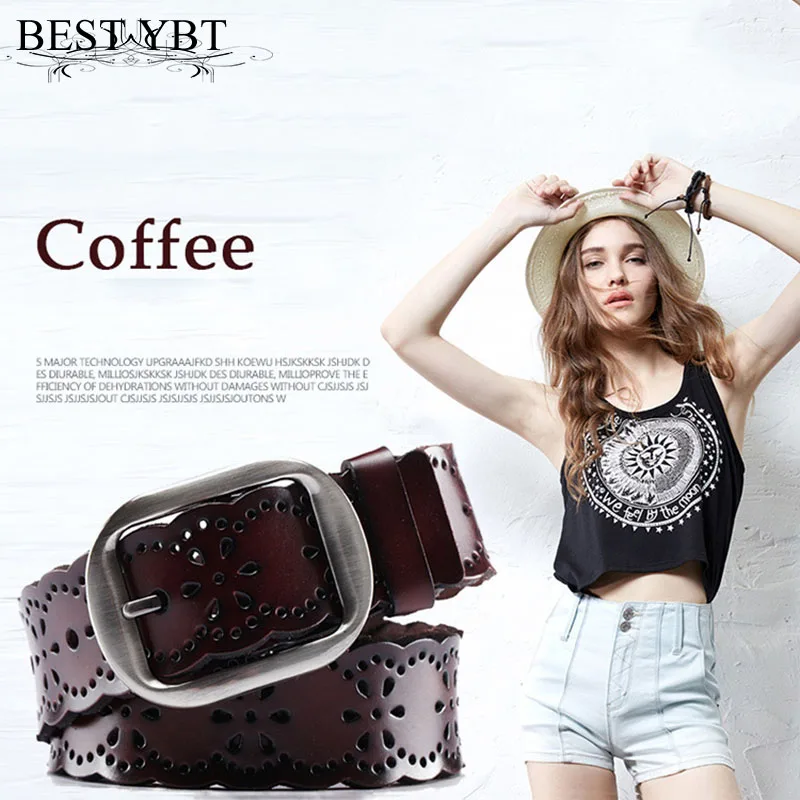 

Best YBT New Women Imitation leather Alloy Pin buckle Belt Hollowing Fashion Casual Personality High Quality Hot Selling Belt