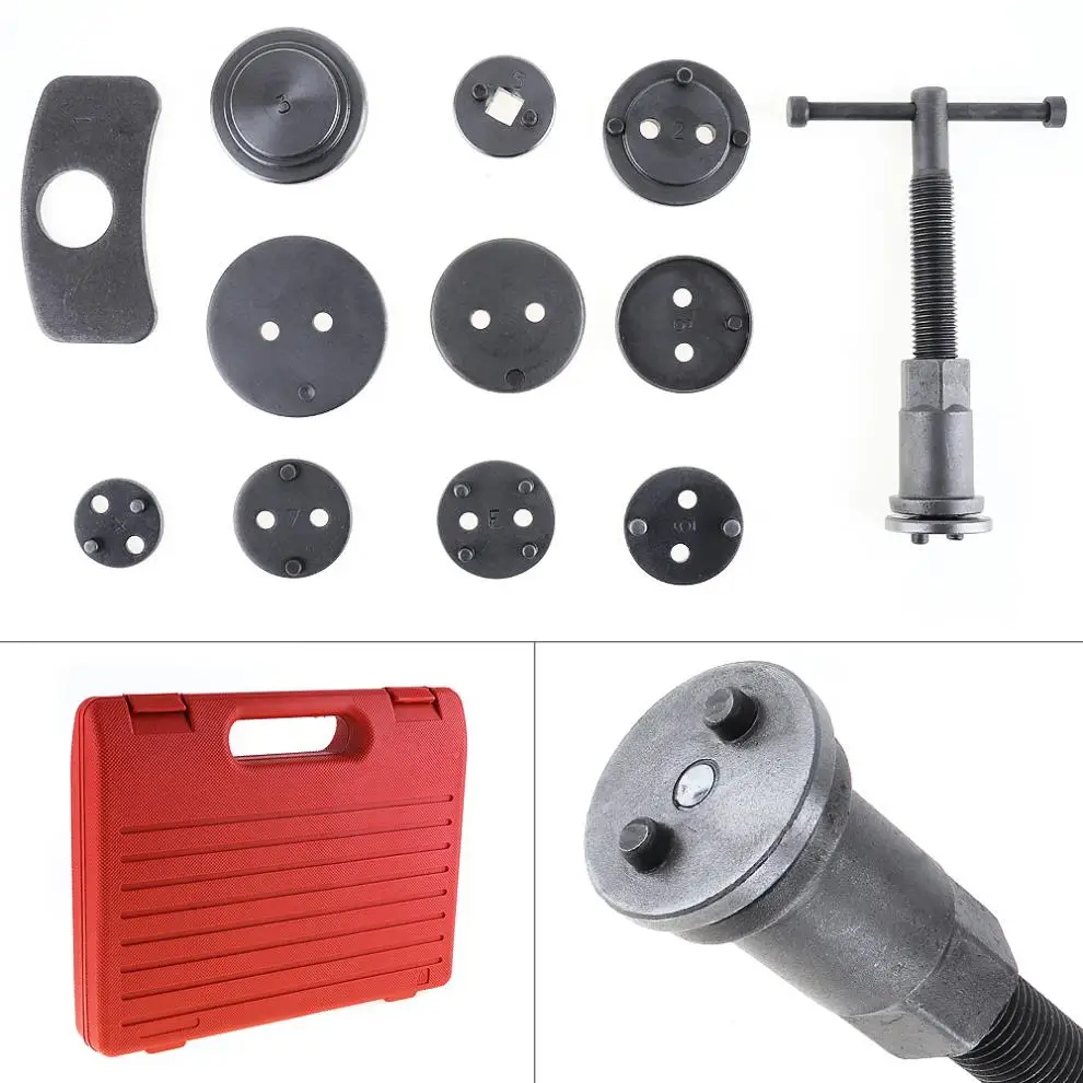

Practical 12pcs/Set Universal Car Disc Brake Caliper Wind Back Brake Piston Compressor Tool Kit For Most Garage Repair Tools