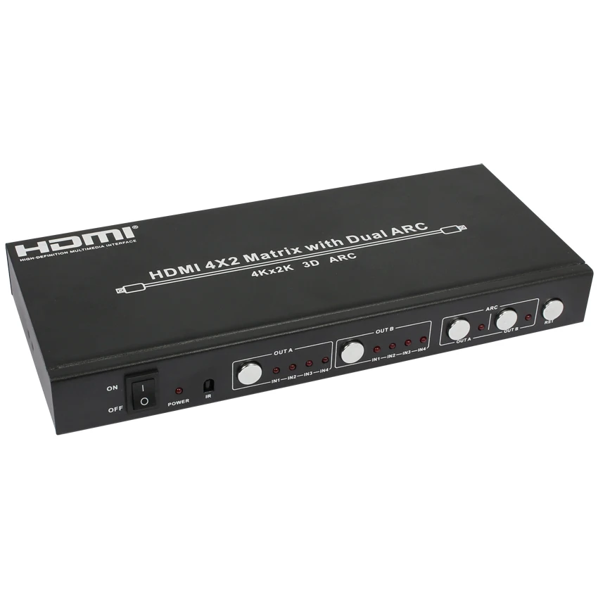 4X2 HDMI матрица с двойной дугой RS232 V1.4 настоящая поддержка 4K * 2K 3D переключатель