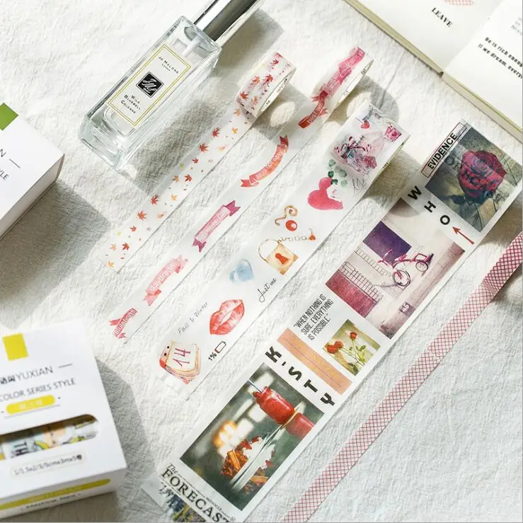 5 рулонов/коробка Instagram стили лента для декорации Washi DIY планировщик скрапбукинга