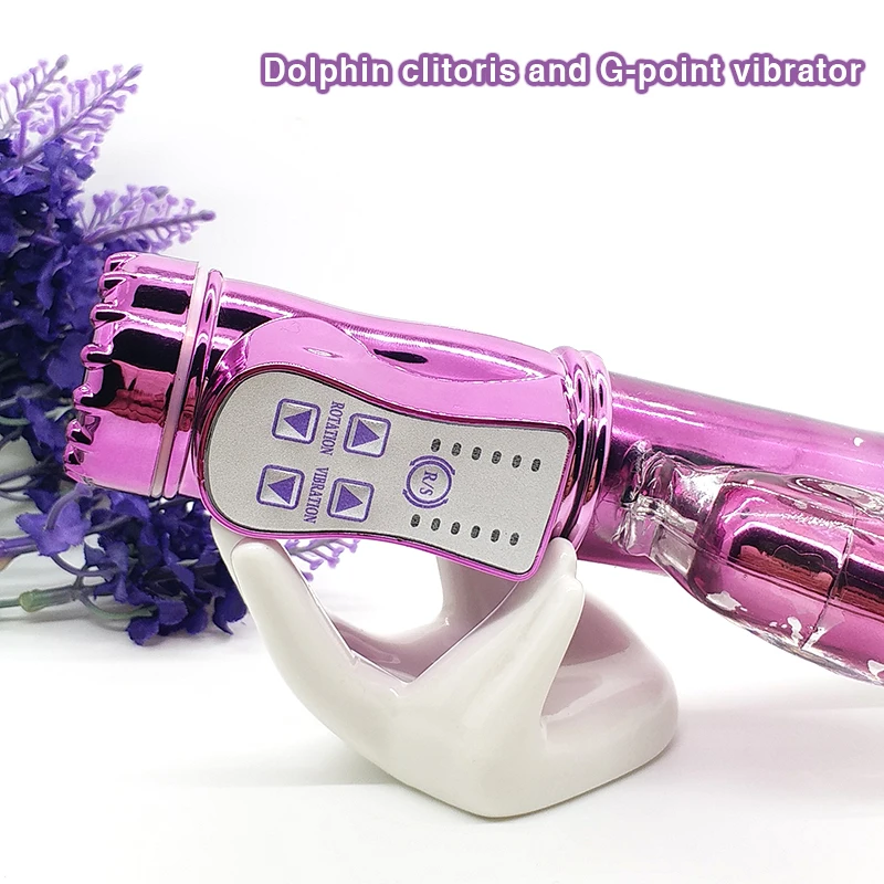 Дельфин 12 режимов Кролик G-spot вибрационное вращение массажер для тела Вибраторы