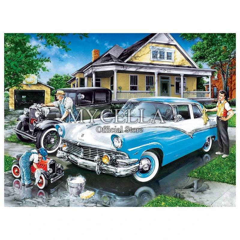 Полный 5D Diy алмазная живопись автомобилей и грузовиков Алмазная мозаика Стразы