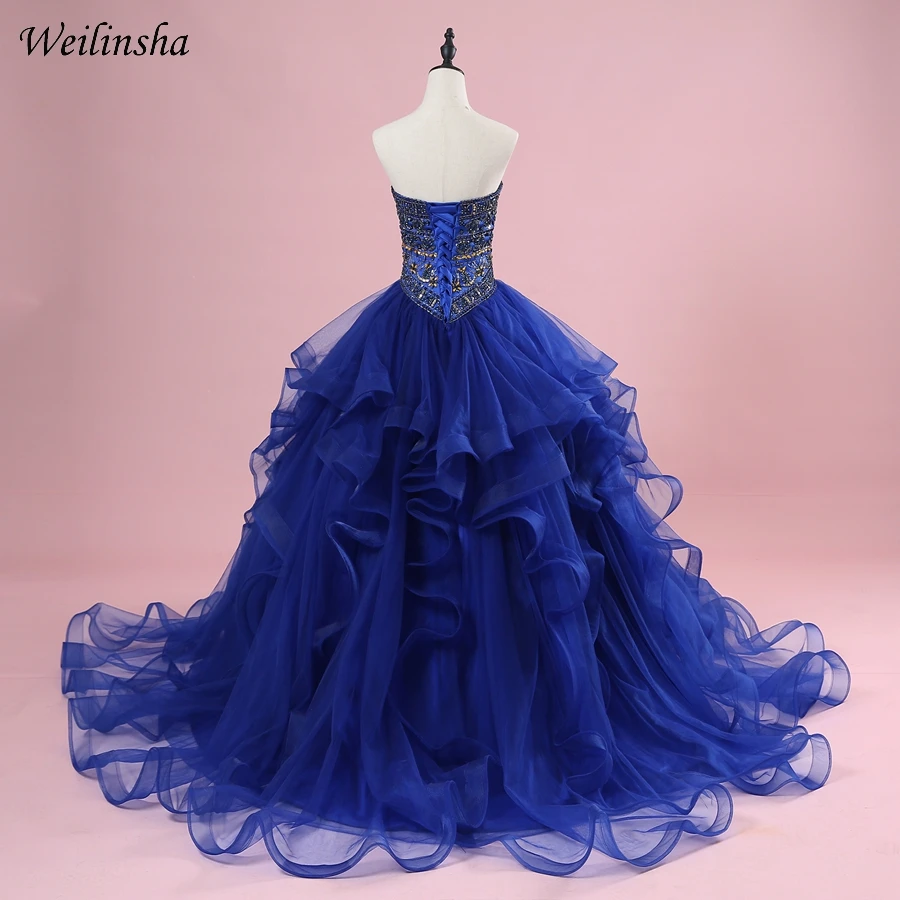 Женский корсет Weilinsha королевское синее платье Quinceanera модель 2019 шикарное милое 16 |