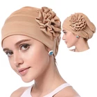 2019 мусульманская женская Внутренняя Хиджаб мягкий эластичный цветок головной убор шапки твердый хлопок дышащий ислам капот Арабская повязка на голову, тюрбан шапка