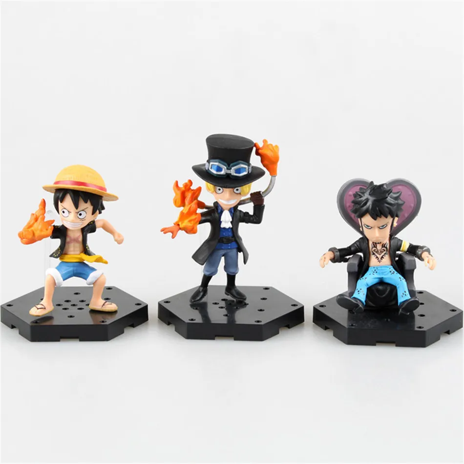 Shanycore Аниме ONE PIECE New World Ace Luffy Law Sabo 4 шт./компл. 8 см Фигурки из ПВХ onepiece игрушки кукла