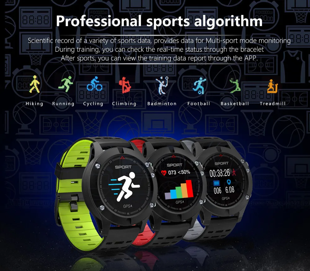 F5 MTK2503 водонепроницаемые gps Смарт часы монитор сердечного ритма Bluetooth 4,2 спортивный фитнес Смарт-браслет
