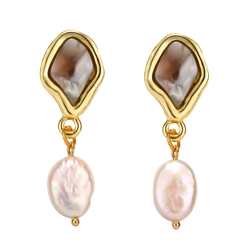 Минималистичные серьги из натурального пресноводного жемчуга для женщин модные