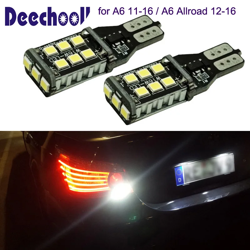 Deechooll 2 шт. светодиодные лампы заднего хода для Audi A6 11-16 Canbus T15 W16W автомобильные
