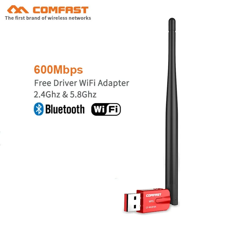 Comfast CF-WU910A двухдиапазонный 5,8G USB WiFi адаптер 600 Мбит/с Wifi антенна беспроводная сетевая карта Bluetooth 4. 2 адаптера WiFi ключ
