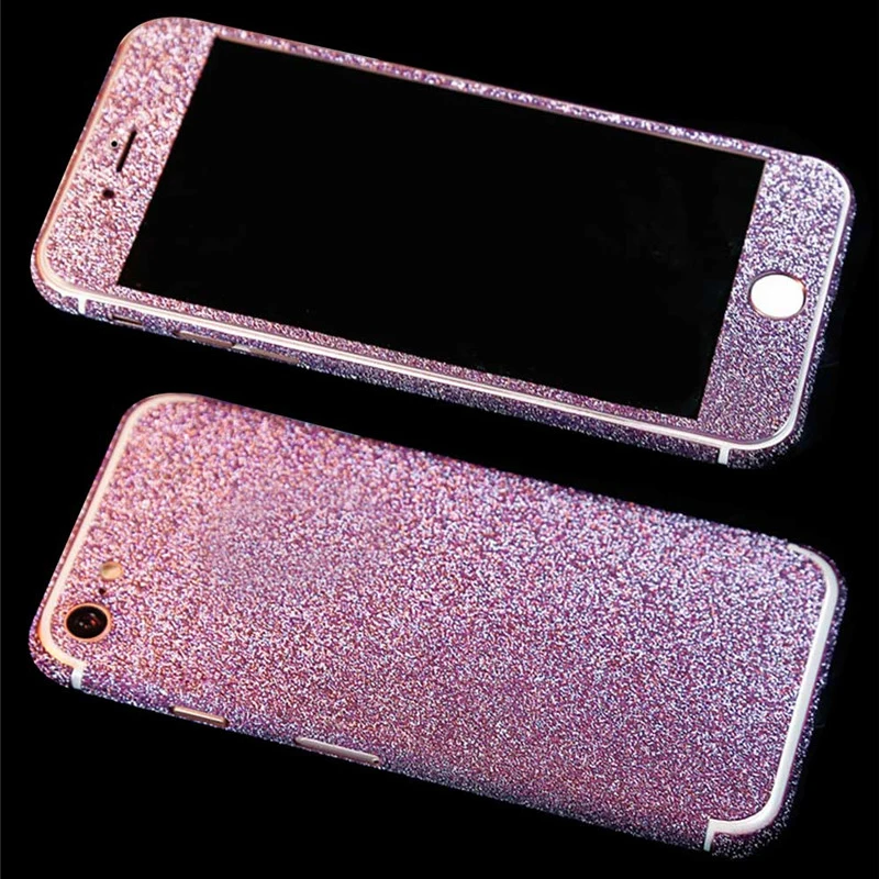 BALMORA 360 Giltter Body Sticker For IPhone 6 6s 7 8 Plus X Phone Screen Protector Apple Sparkle Full Cover Decal Skin Wrap |