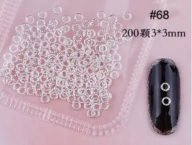 68 MKHG 200X золотые заклепки шипы для ногтей звезда/луна/ракушка квадрат/треугольник 94 типа 3d Металл Дизайн ногтей наконечник Металлические Шпильки наклейки декор - Цвет: 68