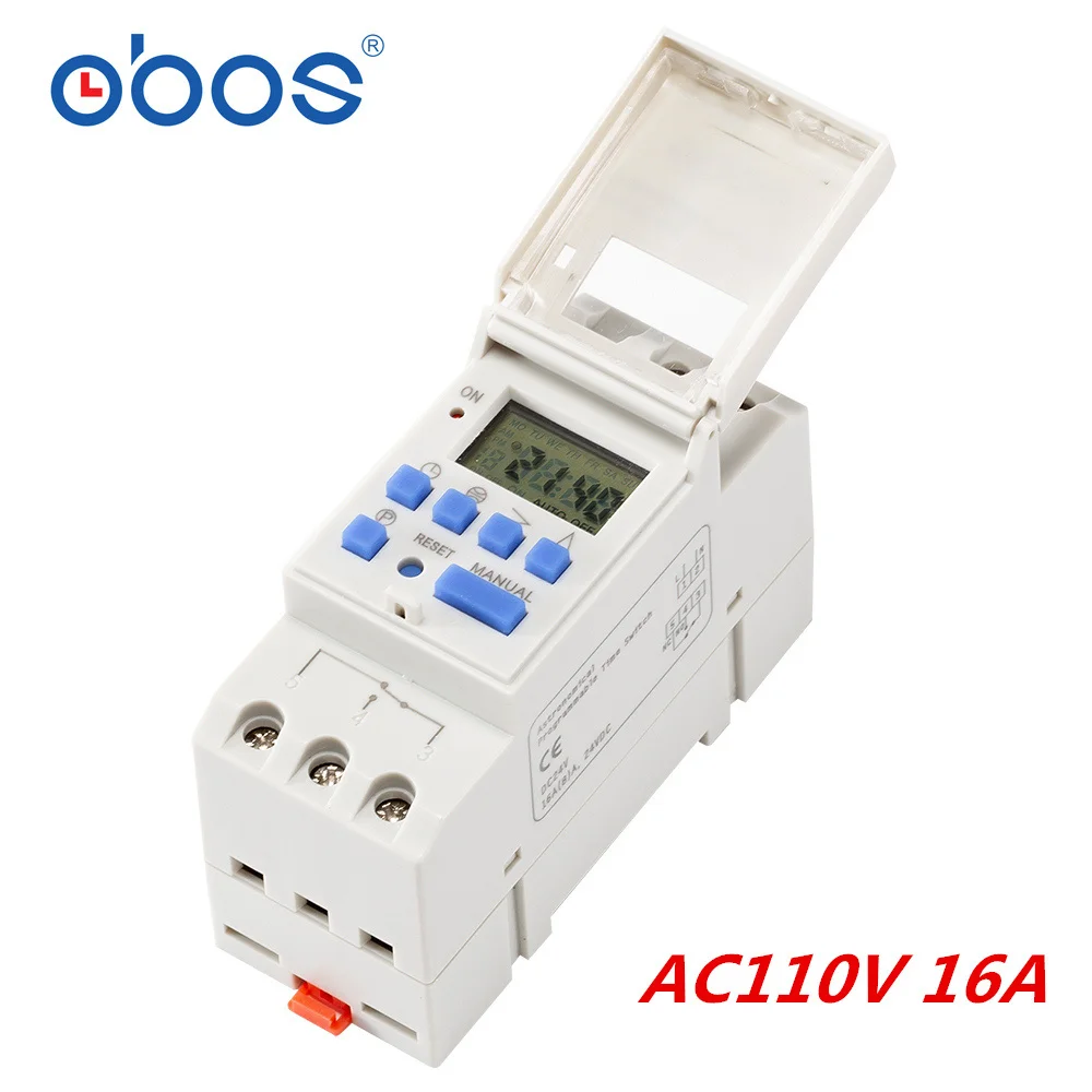 AC110V Астрономический программируемый переключатель времени BS26W AC220V программируемый цифровой таймер 16A напряжение на выбор AC110V DC12V DC24V - Цвет: AC110V