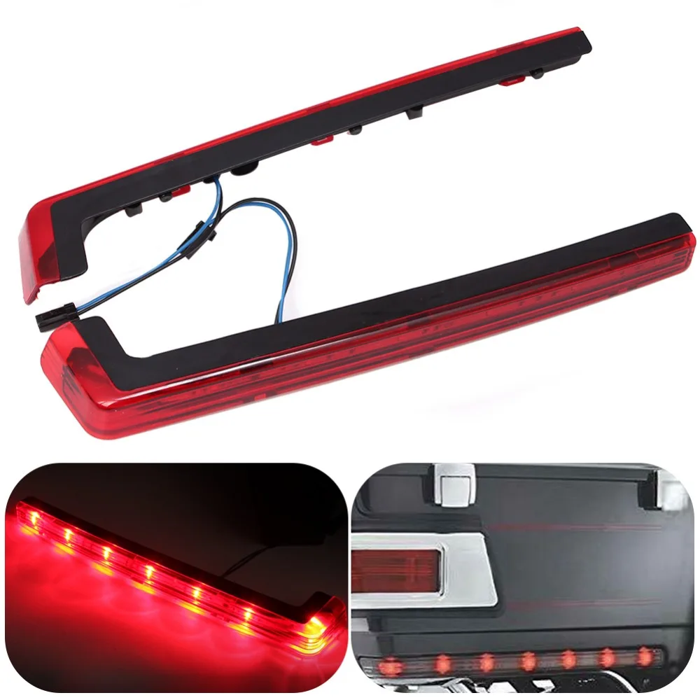 Cafe Racer Tour Pak Pack Accent Side Marker Panel LED Light Motorcycle Red Lamp Fit For Harley Touring Street Glide 2006-2018