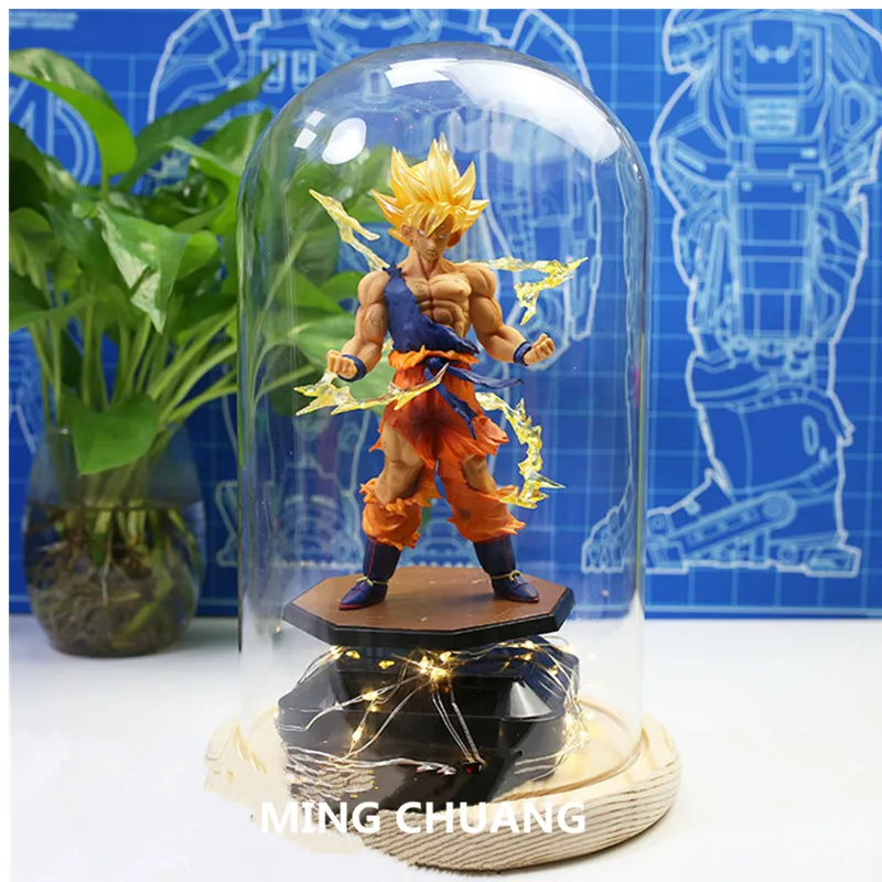 Экшн фигурка Dragon Ball Z Super Saiyan Son Goku со светодиодной подсветкой Kakarotto Tianxia DBZ