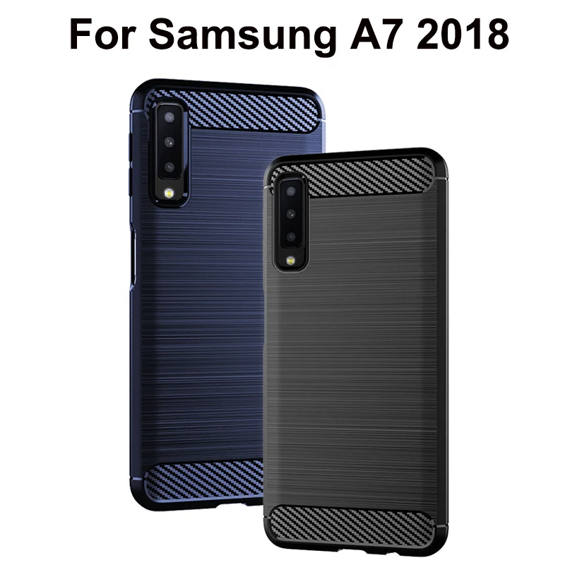 Чехол 6 0 дюйма для Samsung galaxy A7 2018 мягкий силиконовый чехол из углеродного волокна