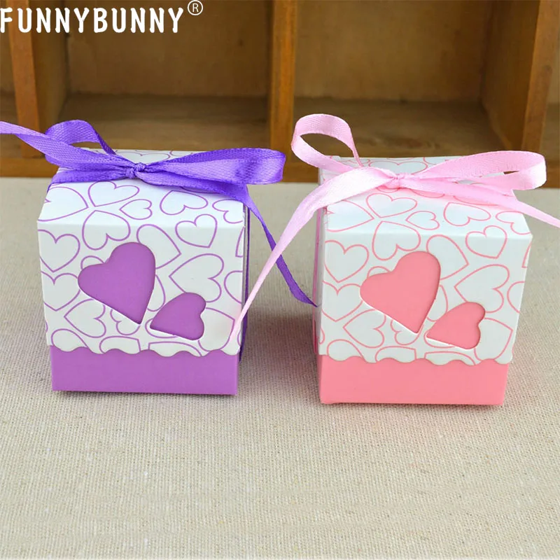 FUNNYBUNNY подарочные коробки для свадебных торжеств в форме сердца с ленточным