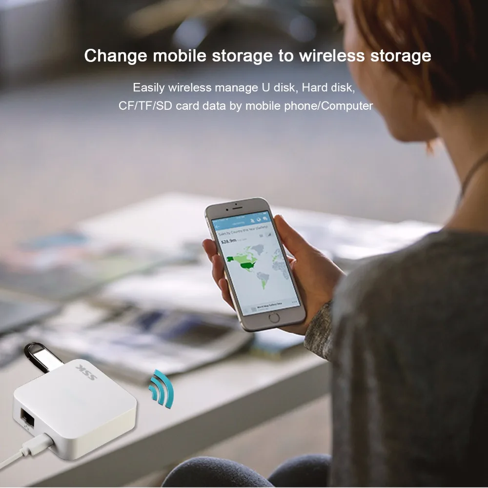 SSK SW001 smart wireless adapter WiFi External hard Drive personal cloud storage auto backup change disk to | Компьютеры и офис