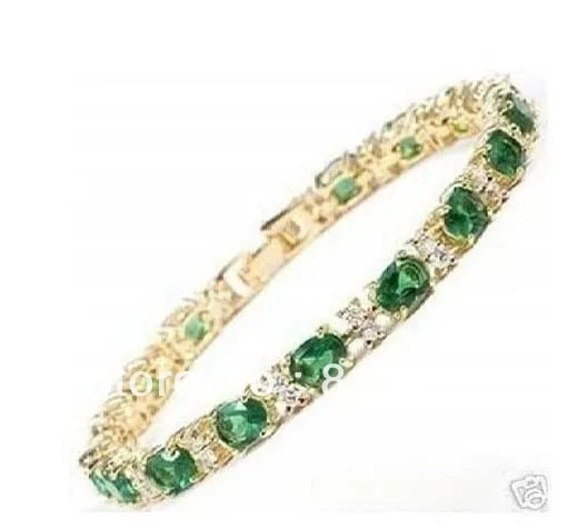 

Super beautiful gold filled green jade bracelet