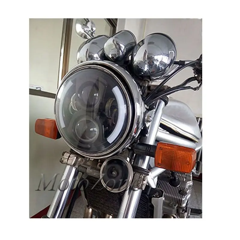 7 дюймовый светодиодный фар Hi Lo с Halo Ангельские глазки костюм для Harley Touring 1994 2013 Lada
