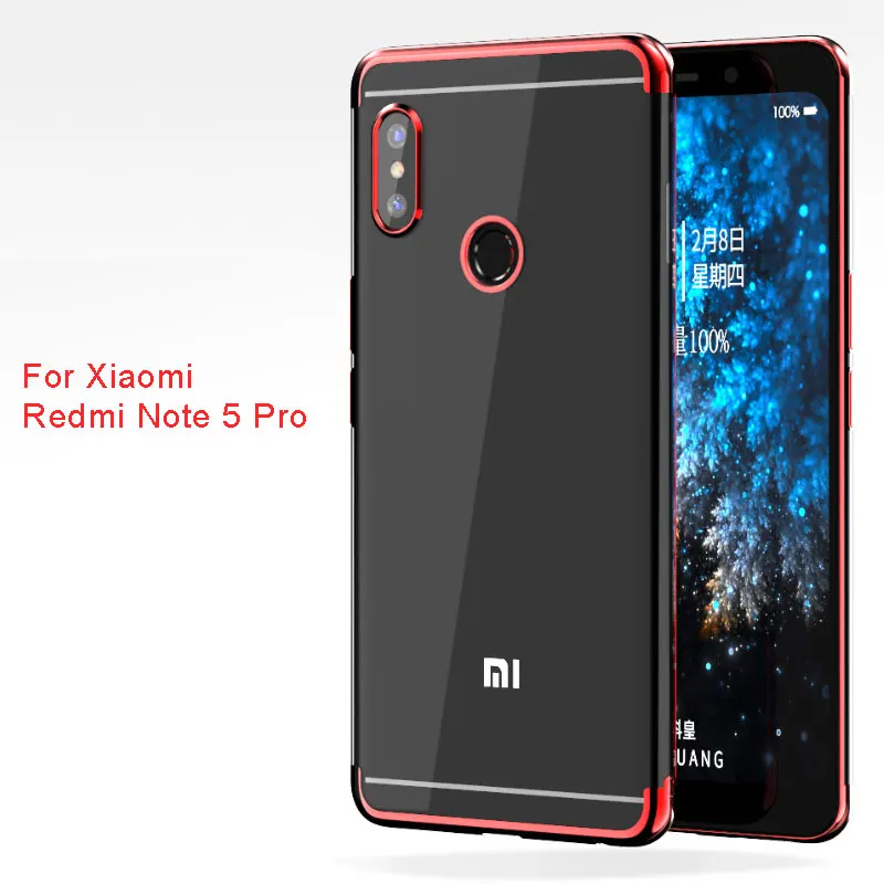 Мягкий чехол TPU для Xiaomi redmi note 5 Pro case ультра тонкий прозрачный покрытие телефона