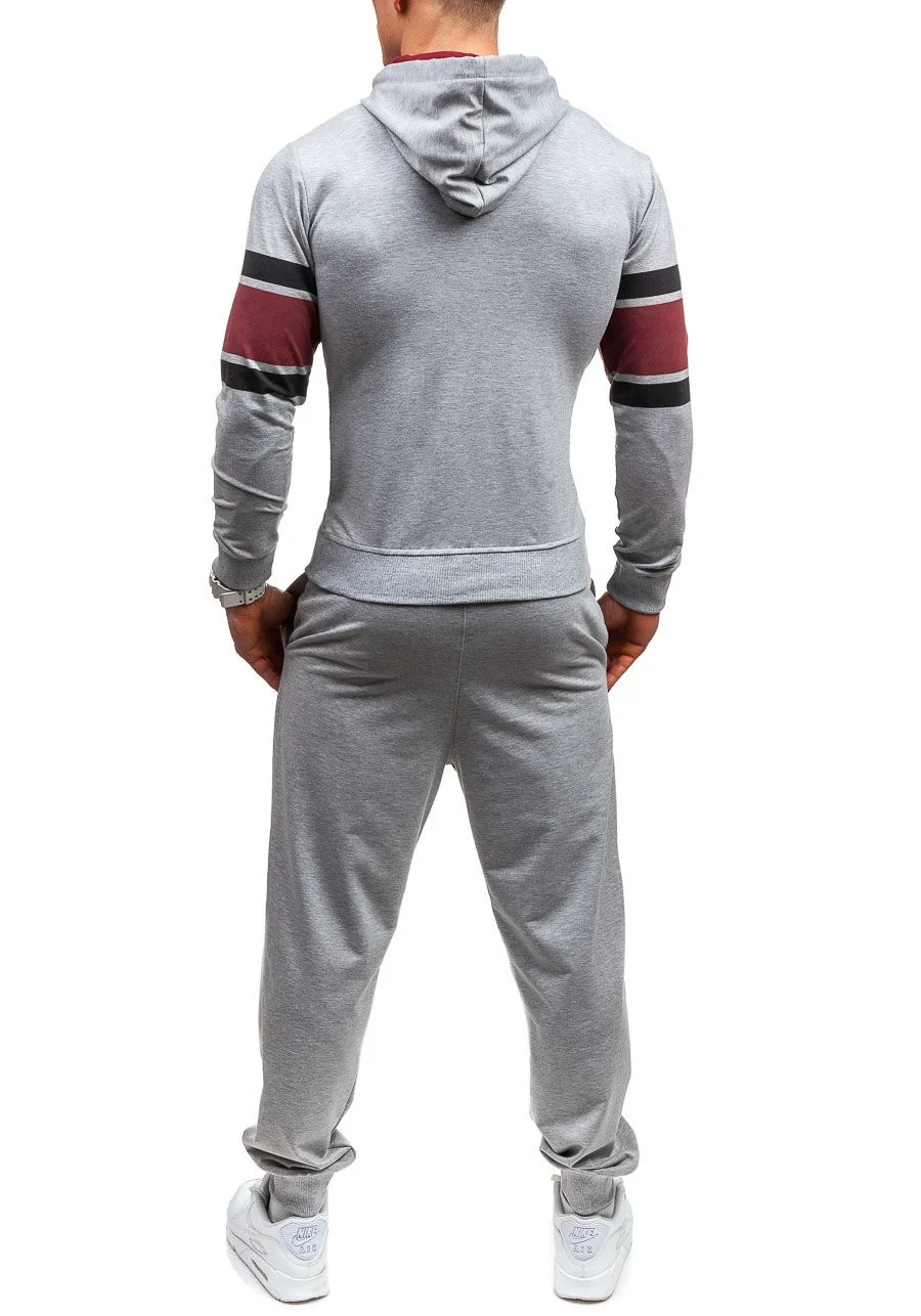 ZOGAA New Style Men's Hooded Sweatshirt and Sport Pants Two Piece Set Casual Autumn Sportswear Letter Printed mens tracksuit | Мужская