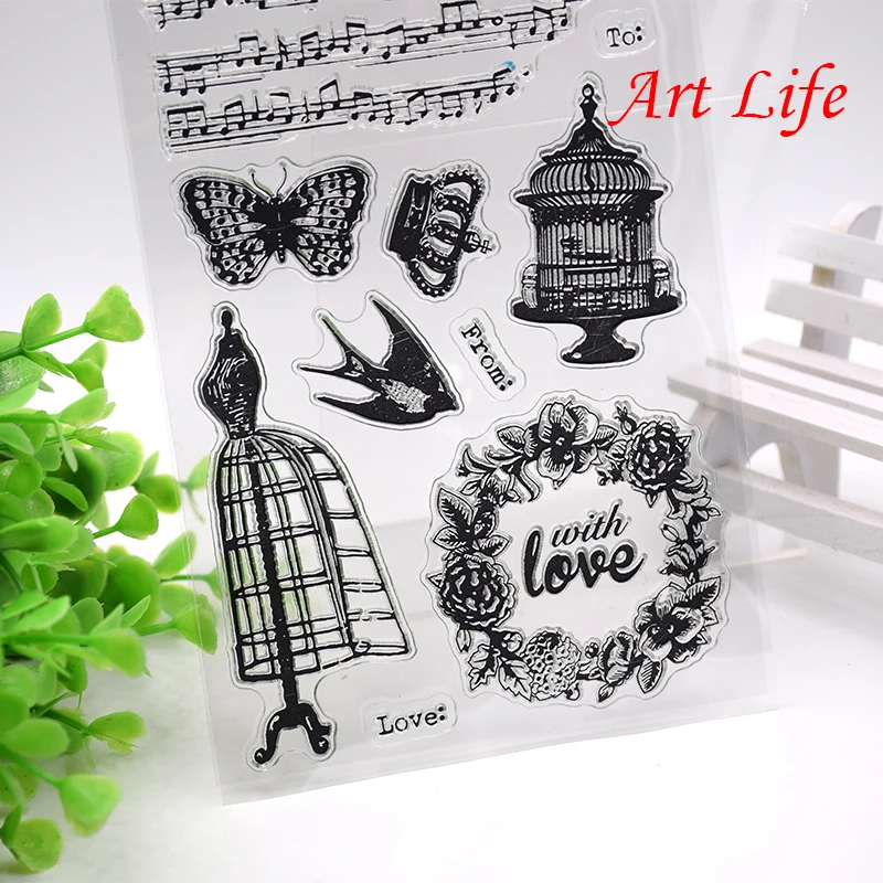 Прозрачный силиконовый штамп для скрапбукинга изготовления открыток | Дом и сад