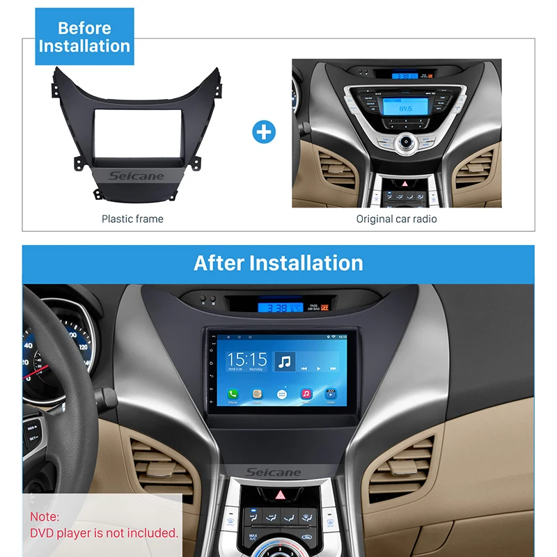 Seicane идеальный Двойной Дин Радио фасции Для 2010 HYUNDAI ELANTRA Surround Панель установки рамки авто стерео