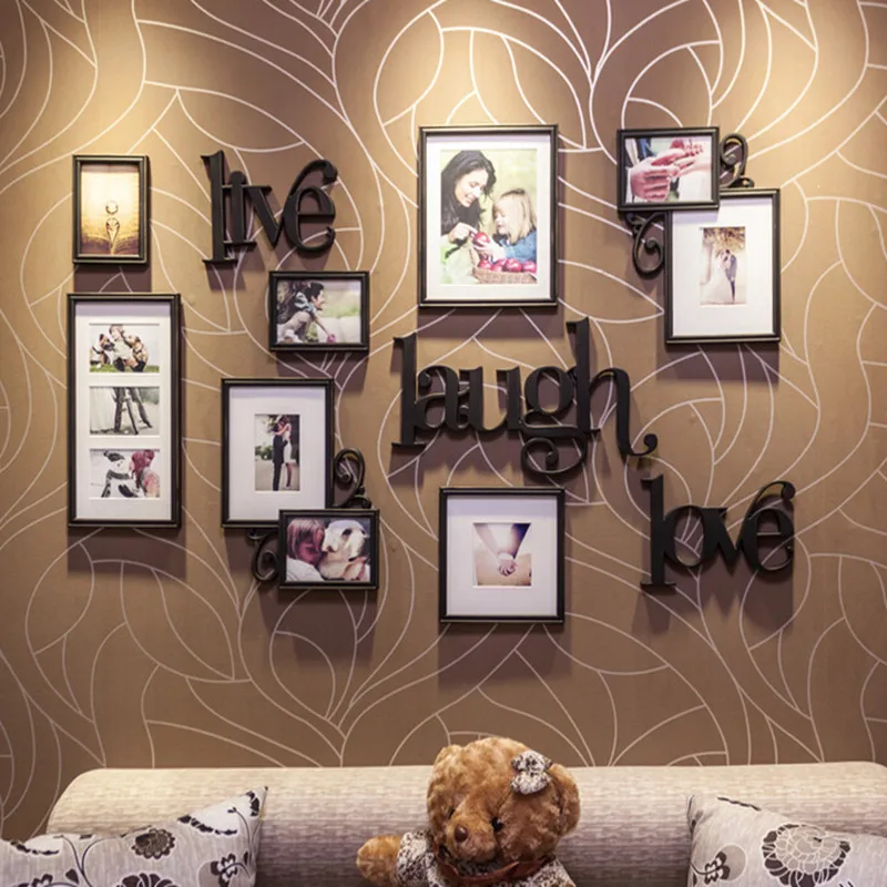 European-style heart-shaped photo wall frame creative combination living room stairs sticker | Дом и сад