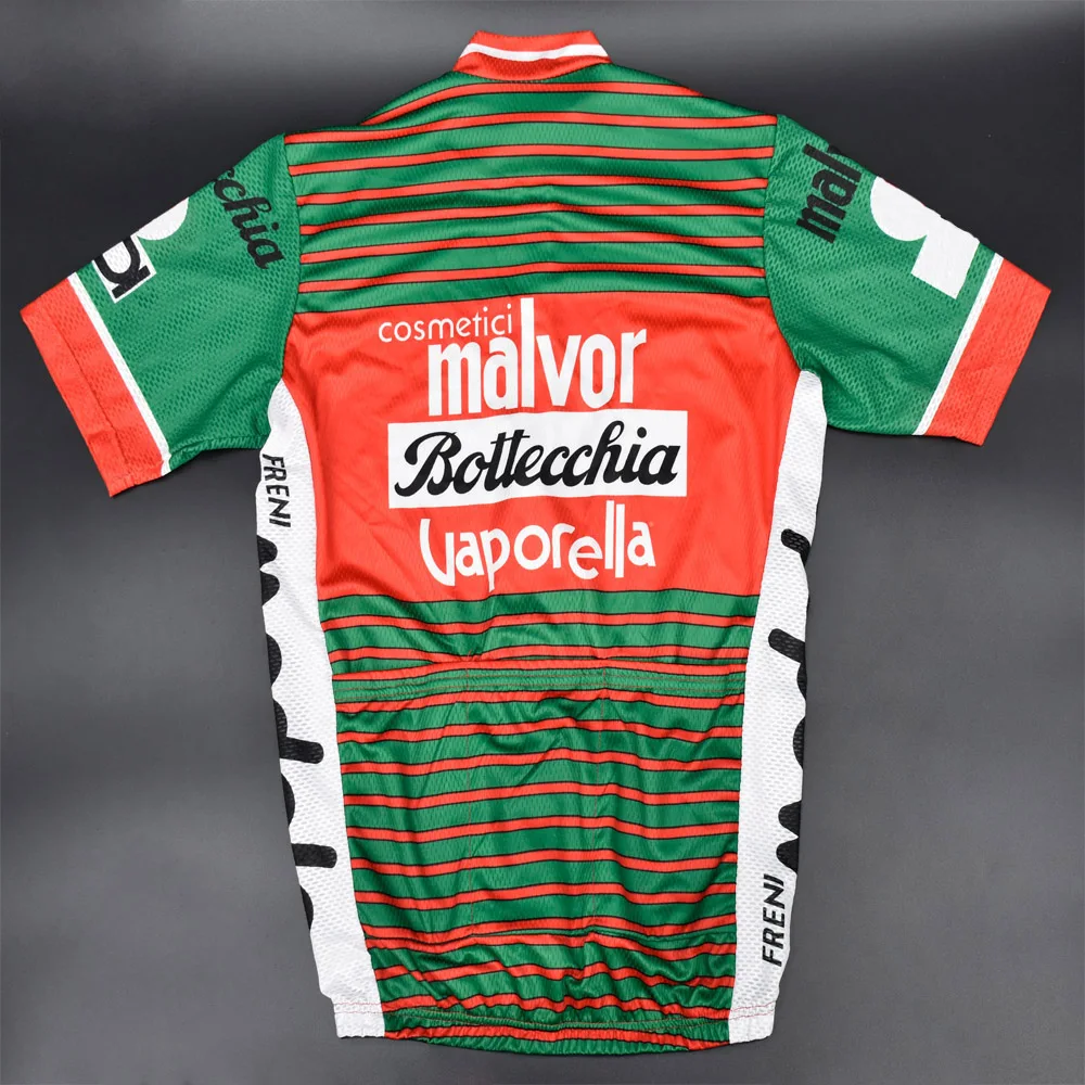 Профессиональная команда гоночных мужчин ретро malvor Bottecchia Велоспорт Джерси