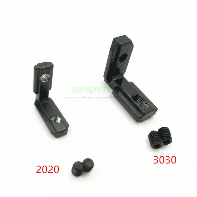 

10pcs NEW black L Type T Slot 90 Degree 3030 EU Aluminum Profile Inside Corner Connector Bracket With Screws CNC 3D printer