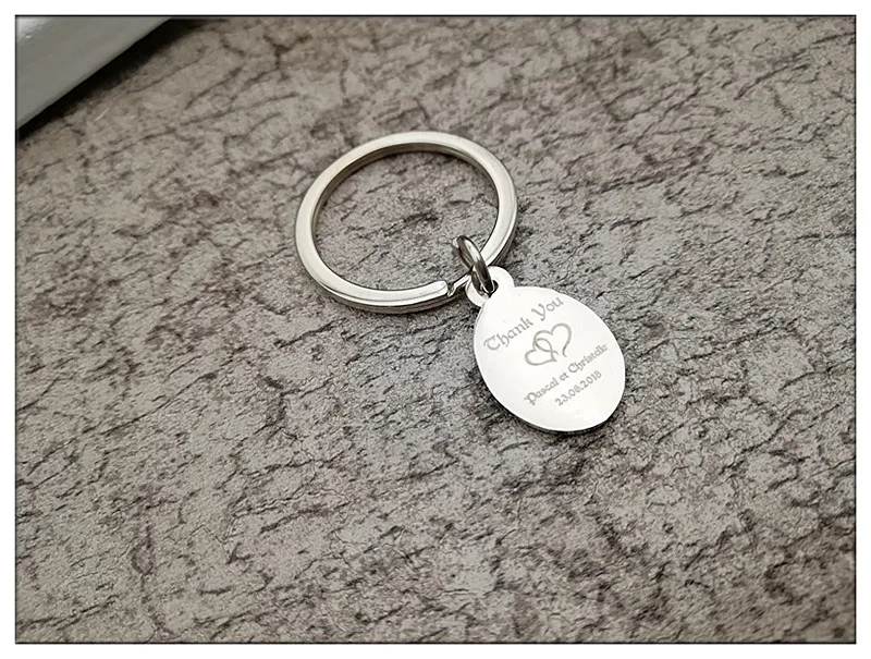 

100Pcs Personalized Wedding Gift For Guests,Custom Keychain Wedding Favor,Silver Birthday Party Souvenirs With Organza Bag/Box.