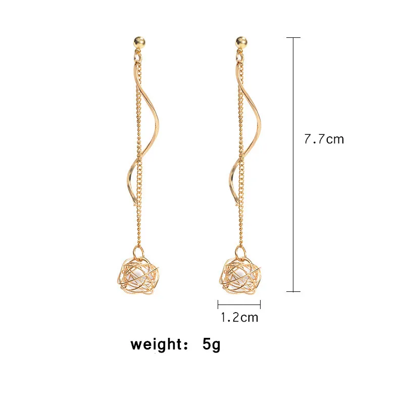 2019 Новые Креативные серьги с длинным кольцом из Золотого Сплава воздушные