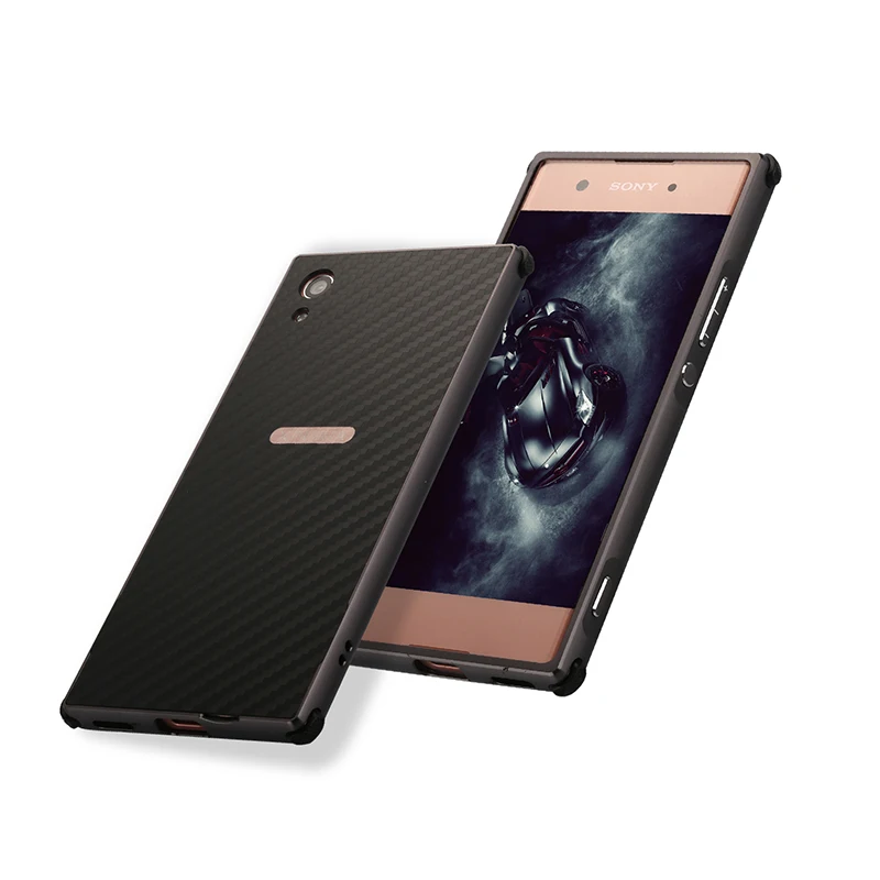 ZEALLION для Sony Xperia XA1 Роскошная алюминиевая металлическая рамка + углеродное волокно