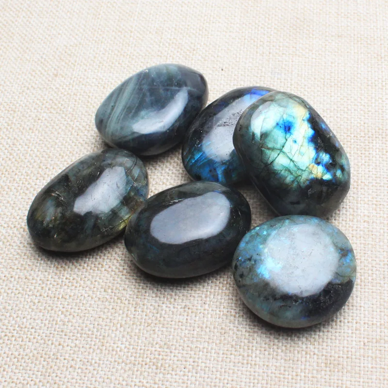 

10 Pieces Natural Rainbow Labradorite Crystal Tumbled Palm Gem Stone Wholesales Price,Free Shipping