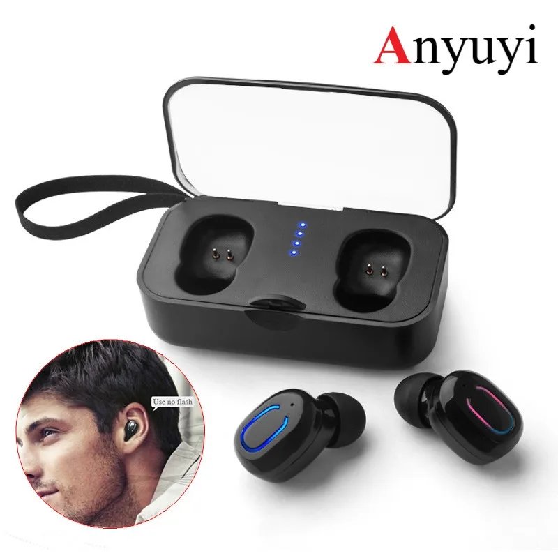 Черный TI8S bluetooth 5 0 наушники стерео беспроводной активное шумоподавление с