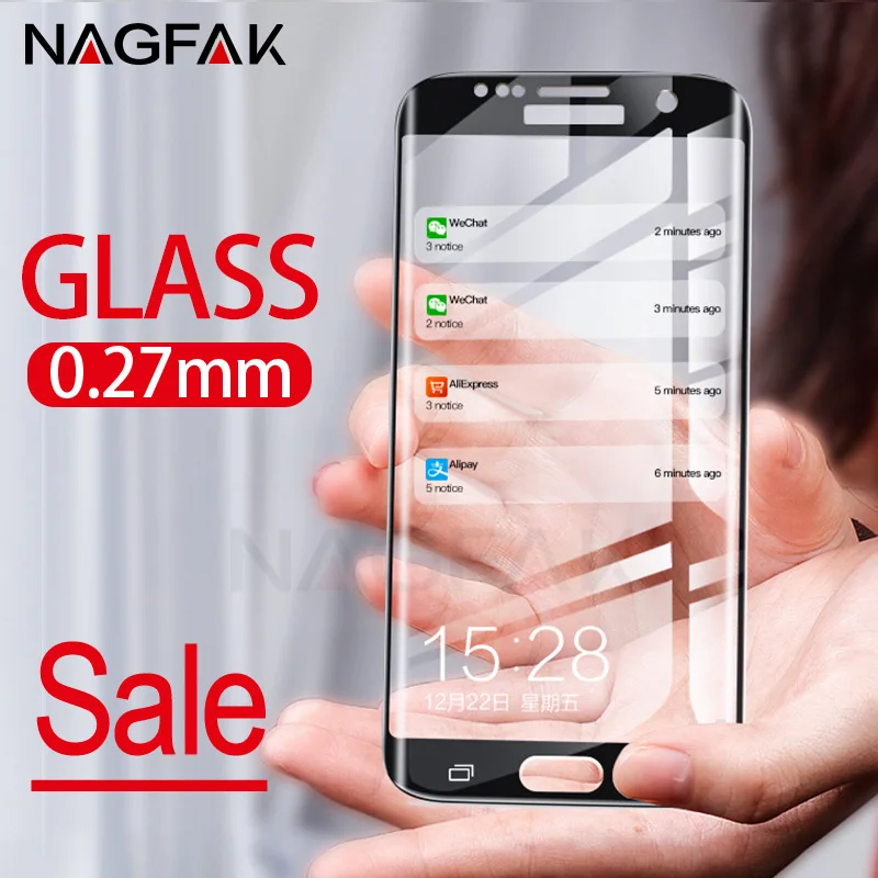 Защитное стекло NAGFAK для Samsung Galaxy S7 S6 Edge закаленное экрана 3D изогнутое пленка |