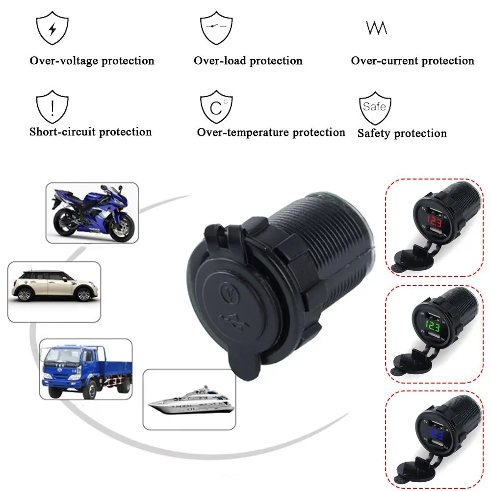 Автомобильное зарядное устройство с двумя usb-разъемами для мотоциклов