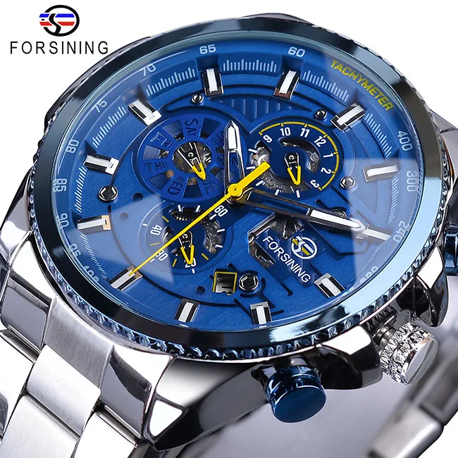 GMT1137-1 Forsining, 3 циферблата, календарь, дисплей, многофункциональные военные светящиеся стрелки, мужские спортивные Автоматические наручные часы, лучший бренд, роскошные - Цвет: GMT1137-1