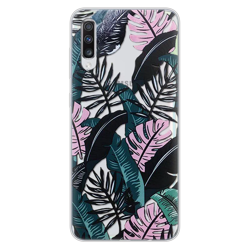 Чехол для телефона с изображением цветов для samsung Galaxy A70 Funda 6,7 дюймов, мягкий силиконовый чехол из ТПУ для samsung A70 A 70, прозрачный чехол