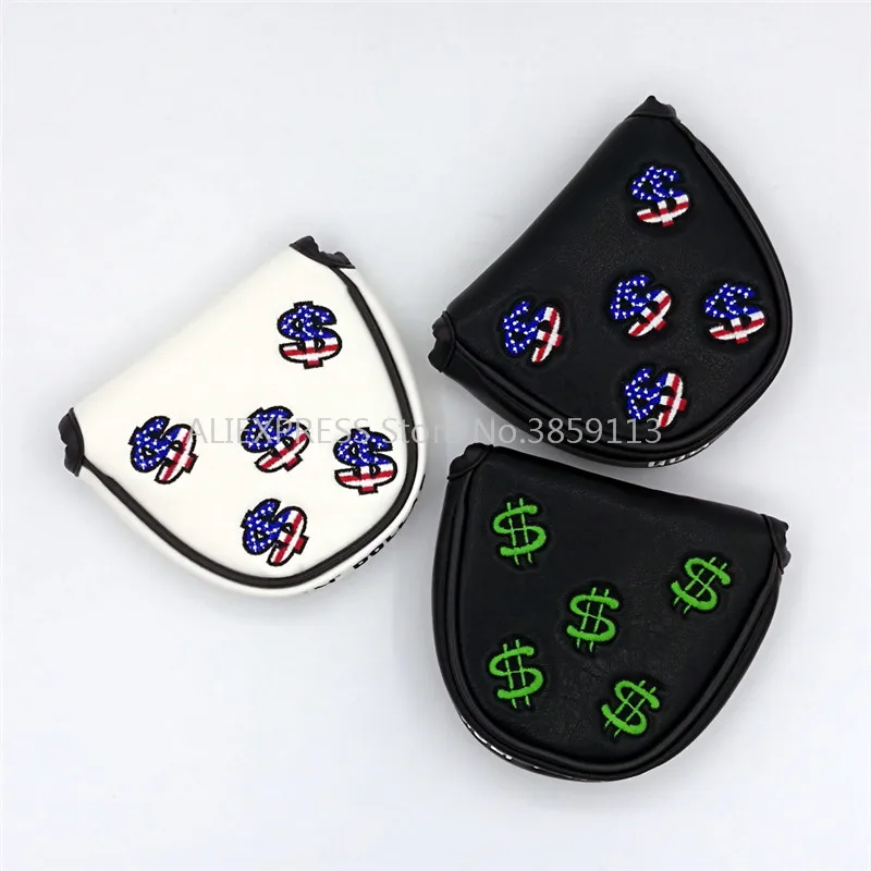 Новый доллар США Mallet Golf Putter головы крышки с магнитной застежкой PU Чехлы 3 цвета