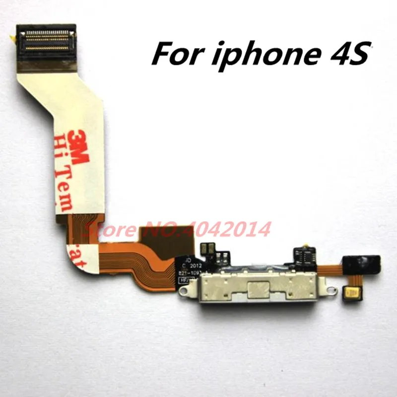 1 pcs USB charging port dock module with microphone Flex cable For iphone 4S Charger connector Replacement parts | Мобильные