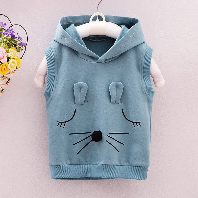 Baby Spring Autumn Sports Suit Cartoons Hooded Vest T Shirt Pants 3 Pieces Set Tracksuits Kids Clothing |
