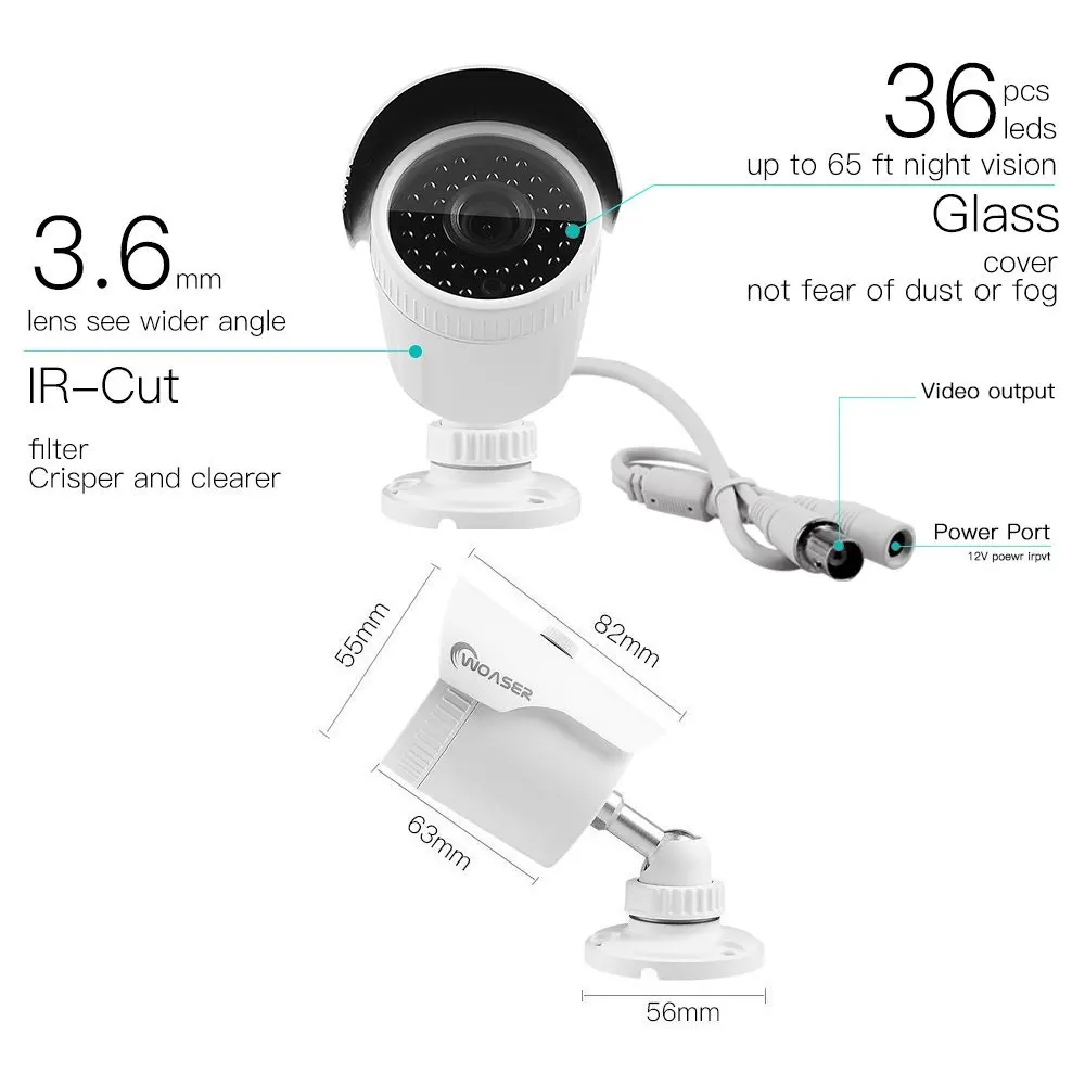 Woaser 4ch 1080 P HDMI Выход видеорегистратор AHD CCTV Системы 4 шт. 2500tvl 2.0mp Камера Открытый ИК