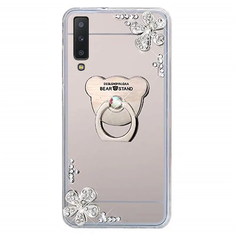 Роскошный противоударный зеркальный чехол бампер для Samsung Galaxy A7 2018 A750F A9 S10 5G A40 A50