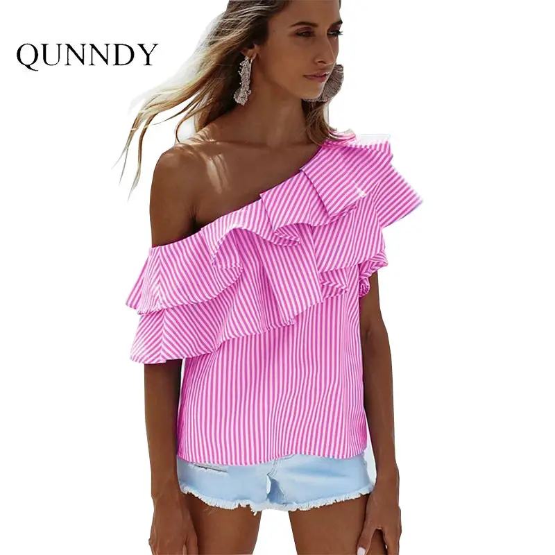 Qunndy с открытыми плечами Для женщин Топы корректирующие и Блузки для малышек в