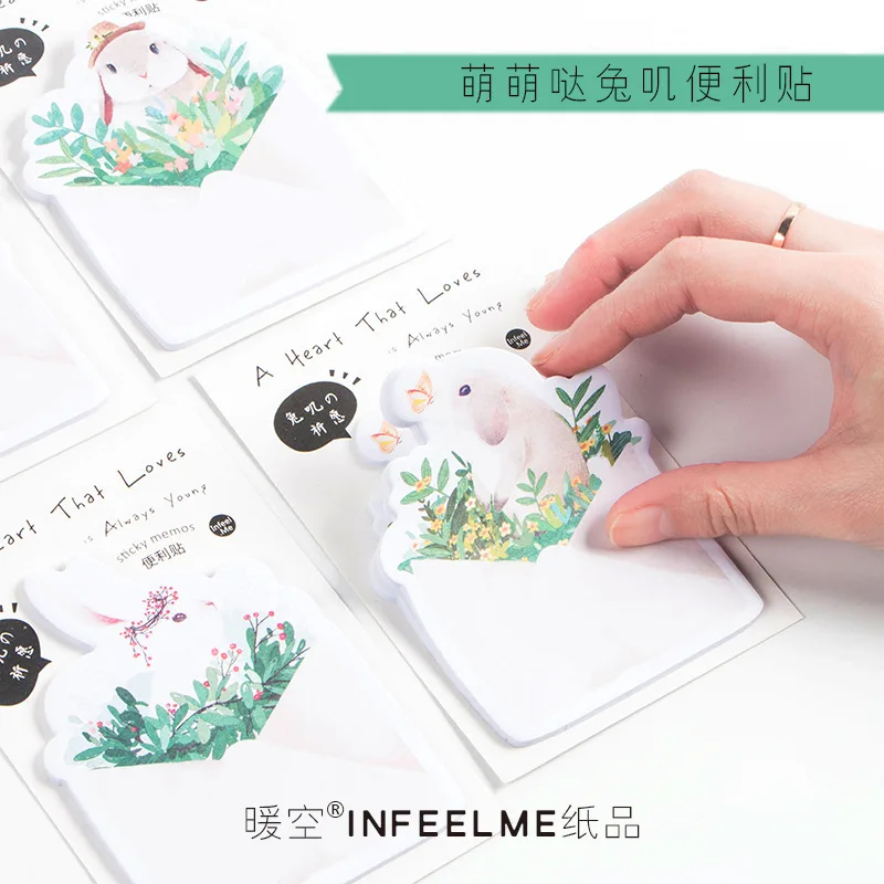 Climemo кролик Kawaii Note, милые Липкие заметки планировщик наклейки блокнот для пасхи школьника